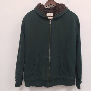 Old Navy Womens Thick Sherpa Lined Full Zip Hoodie‎ Size L Green Outdoors Y2K